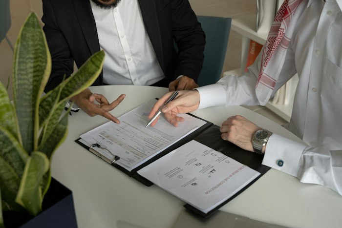 Reviewing financial documents